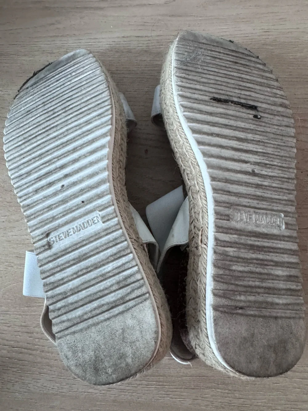 Steve Madden Cream white Strappy Espadrille Platform Sandals